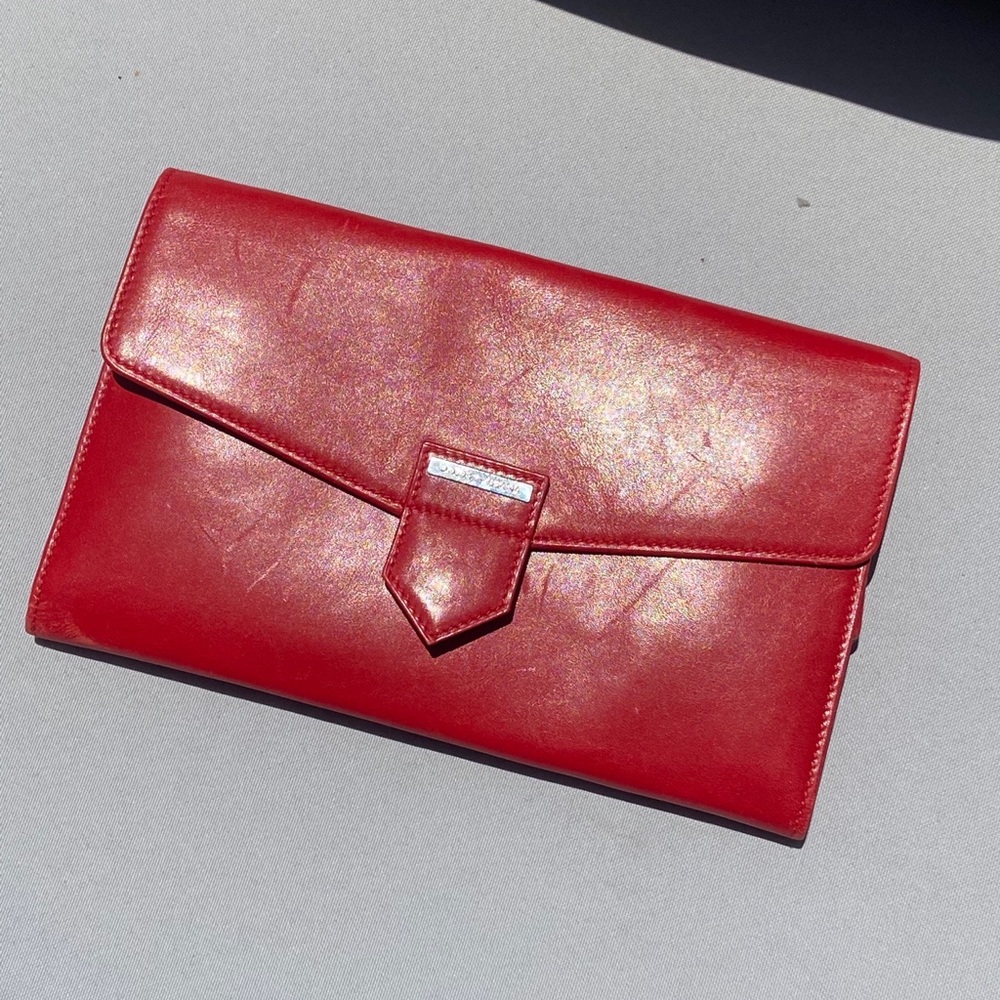 Aut. Dolce & Gabbana red wallet & passport holder